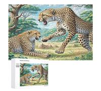 South African Cheetahs Jigsaw Puzzles Puzzle for Adults Kids. 1000 Piece Cute Pet Impossible Challenge Toy Educational Game Home Decoration for Educational Games Gifts 1000 PCS （75cmx50cm）