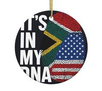 South African fingerprints Christmas Ornaments, Xmas Tree Decor, Festive Tree Ceramic Hanging