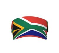 South African Flag Adult Sunscreen Visor Cap. UPF 50 UV Protection, Stylish and Versatile. Adjustable, Unisex. Black