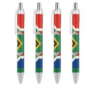 South African Flag Ballpoint Pens 0.5mm Fine Black Ink Retractable Writing Rollerball Pen for Home Office
