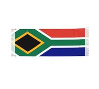 South African flag Cashmerette Fringed Scarf Poncho - Women's Fashion Scarf, Breathable Neck Shawl, Gift for Fall Winter, Black, One Size