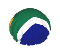 South African flag Double Layer Shower Cap for Women Waterproof and Durable Protects Hair During Bath, Beauty