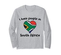 South African Flag Heart I Have People in South Africa Long Sleeve T-Shirt