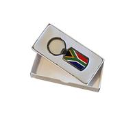 South African Flag Keyring, Premium Metal, Gunmetal Grey colour