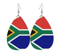 South African flag Leather earrings, European and American style earrings for young women, birthday gifts/Valentine's Day gifts