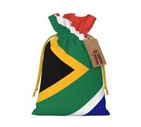 South African Flag Linen Drawstring Gift Bag Xmas Party Candy Bag Reusable Storage Pouches