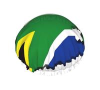 South African Flag Map Printed Large Shower Cap, Double Layer Hair Protector For Facial Care, Reusable Hair Wrap