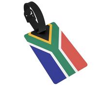 South African Flag Print Bag Tags for Luggage, Waterproof PVC Travel Tags for Suitcases Travel Bag Tag with Name Label