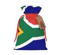 South African flag Print Birthday Gifts Wrap Bag Unique Drawstring Gifts Bag Canvas Bags for Party Wedding Present,1 Piece M