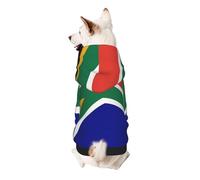 South African Flag Print Dog Hoodie Sweatshirt For Small Dogs, Warm, Soft And Breathable Pet Clothes, Easy To Wear Jumper For Winter And Fall Warm