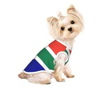 South African Flag Print Dog Lightweight Shirt,Summer Cool Breathable Dog t Shirts,Pet Sleeveless Stretchy Clothes