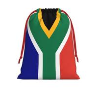 South African flag Print Drawstring Gift Bags For Christmas,Holiday Party Gift Wrapping Bag Assorted Sizes