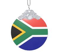 South African flag print Glass Circular Pendant - Stunning Christmas Tree Hanging Decoration,Holiday Decoration