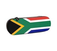 South African flag Print Leather Pencil Case â€“ Versatile Leather Pen Holder Pencil Pouch Travel Everyday Use