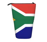 South African Flag Print Telescopic Pencil Case Adjustable Office Travel Organization Storage Supplies Bag