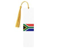 South African Flag Print Wooden Bookmarks with Tassels, Wood Book Markers for Book Lovers, Teachers & Present