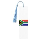 South African Flag Print Wooden Bookmarks with Tassels, Wood Book Markers for Book Lovers, Teachers & Present