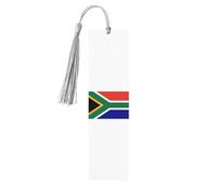 South African Flag Print Wooden Bookmarks with Tassels, Wood Book Markers for Book Lovers, Teachers & Present