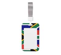 South African Flag Printed Card Badge Holder with Neck Strap, Vertical Cards Holder Anti-Scratch and Easy-Scan, for Office, School