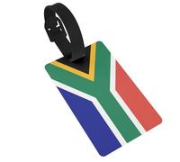 South African Flag Printed Small Luggage Tags Portable Bag ID Holders with Adjustable Strap for Travel Gear