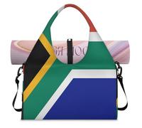 South African Flag Sports Duffle Bag with Shoe Compartment Flag Weekend Overnight Bags Tote Cabin Luggage Bag for Gym Yoga Travel