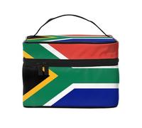 South African Flag Theme Travel Cosmetic Case - Spacious Makeup Organizer with Vibrant National Colors