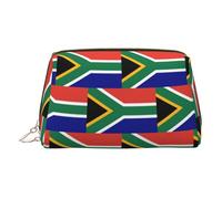 South African Flag Travel Makeup Bag, Organizer Bag with Divider,Portable Zipper Toiletries Storage Case
