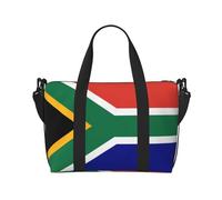 South African Flag Women Travel Duffel Bag, Large Weekender Carry-On Tote, Gym Workout Bag,Mommy Hospital Bag, Black, One Size
