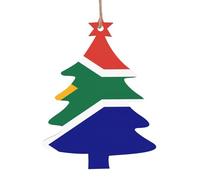 South African Flag Wooden Christmas Ornaments Decoration Christmas Tree Hanging Baubles Pendants Decor Gifts