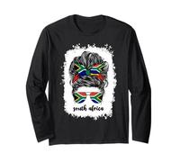 South African Girl for Women Woman South Africa Flag Afro Long Sleeve T-Shirt