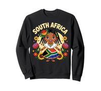 South African Girl in Traditional Dress with Protea Flowers Sweatshirt