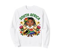 South African Girl in Traditional Dress with Protea Flowers Sweatshirt