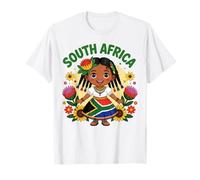 South African Girl in Traditional Dress with Protea Flowers T-Shirt