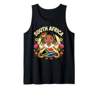 South African Girl in Traditional Dress with Protea Flowers Tank Top