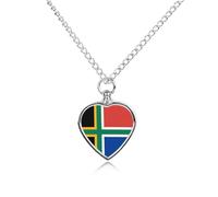 South African Nordic Cross Flag Custom Urn Necklace for Ashes Heart Keepsake Pendant Jewelry Memorial Cremation