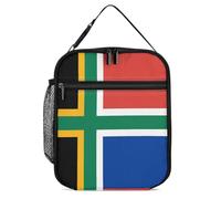 South African Nordic Crossed Flag Insulated Lunch Bag Reusable Cooler Lunchbox Tote Meal Container for Women Men