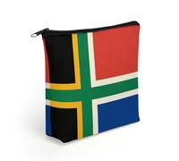 South African Nordic Crossed Flag Travel Makeup Bag Toiletry Cosmetic Pouch Aesthetic Organizer Pencil Case Pen Holder 8.3 X 7.5 Inch