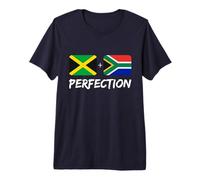 South African Plus Jamaican Perfect Mix Heritage Flag Premium T-Shirt
