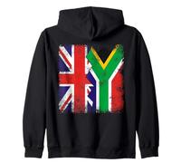 South African Roots | Half British Flags | UK South Africa Zip Hoodie