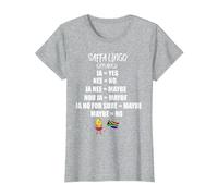 South African Saffa Lingo Explained Afrikaans Funny Africa T-Shirt, Women, Heather Grey, Small