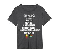 South African Saffa Lingo Explained Afrikaans Funny Africa T-Shirt, Women's Plus, Dark Heather Grey, 4X