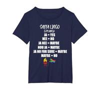 South African Saffa Lingo Explained Afrikaans Funny Africa T-Shirt, Women's Plus, Navy Blue, 4X