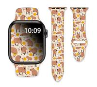 South America Animals Capybaras Doodle Watch Bands Compatible with Apple Watch 38mm 40mm 41mm for Women Men Silicone Wristbands Straps Replacement for IWatch Series 8 7 6 5 4 3 2 1 SE