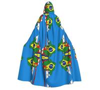 South America Flags Map Desig Adult Hooded Cloak Vampire Witch Cape Halloween Christmas Cosplay Costumes Themed Parties