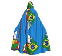 South America Flags Map Desig Hooded Cloak Hooded Robe Halloween Christmas Witch Vampires Grim Reaper Costume Cosplay Party