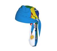 South America Flags Map Desig Printed Mesh Cycling Cap Cap, Quick Dry Do Rag Helmet Liner for Outdoor Sports Fitness