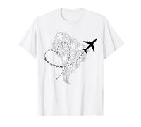 South America Floral Continent Heart Airplane Adventurer T-Shirt