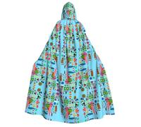 South America Map With Icons Adult Hooded Cloak Vampire Witch Cape Halloween Christmas Cosplay Costumes Themed Parties