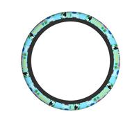 South America Map With Icons Print Steering Wheel Cover Non-Slip All Seasons Protection Comfortable Cars Accessory