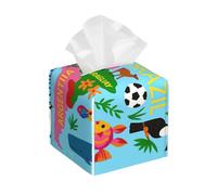 South America Map With Icons Print Tissue Box Cover, Leather Tissue Holder Decorative Tissue Box Holder For Kitchen, Bathroom